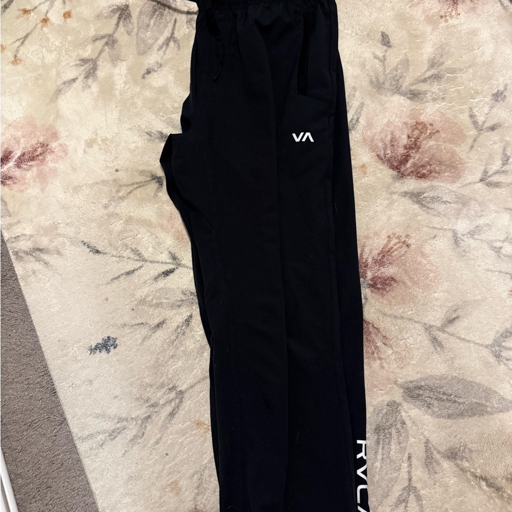 RVCA Black Track Joggers with VA Logo